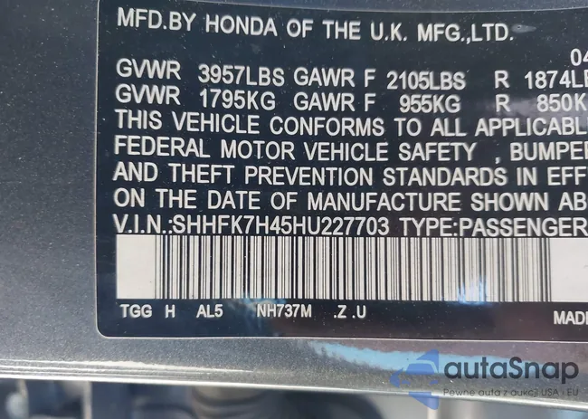 SHHFK7H45HU227703: 43979269