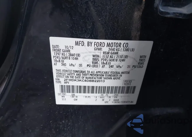 2FMDK3KC8DBB22013: 43978429