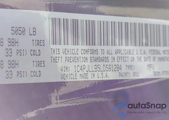 1C4PJLLB5LD561284: 43978484