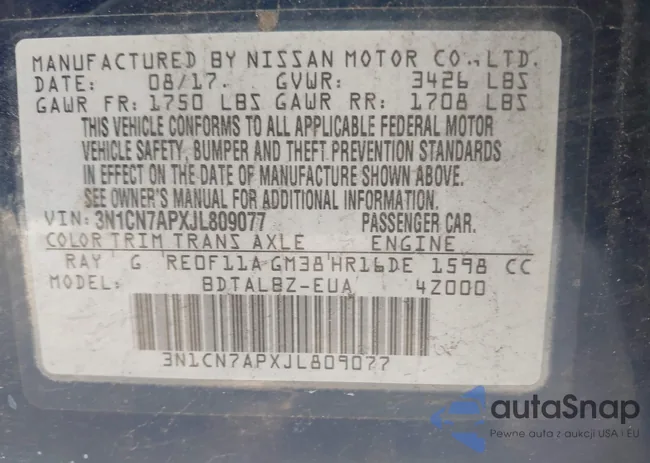 3N1CN7APXJL809077: 43978487