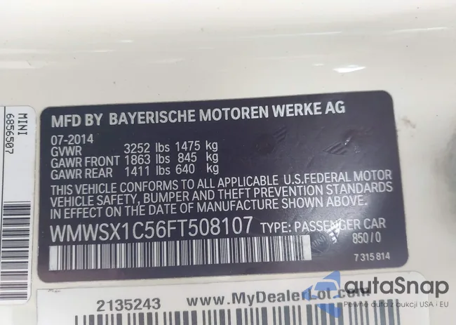 WMWSX1C56FT508107: 43979744