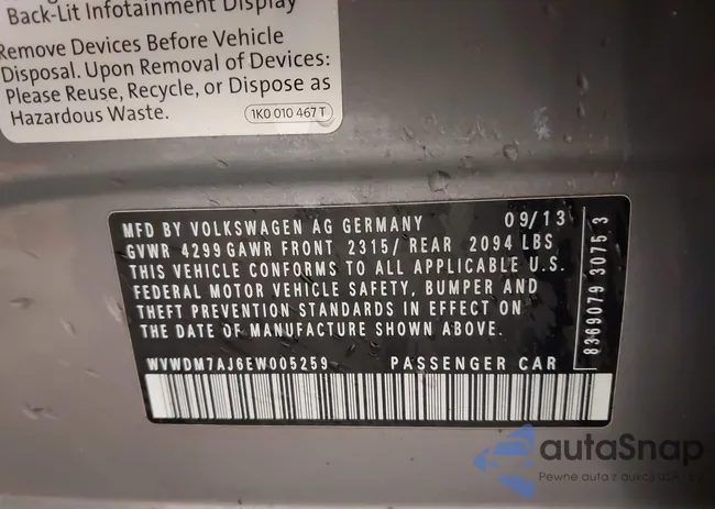 WVWDM7AJ6EW005259: 43979851