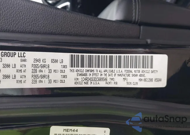 1C4RDHDG3DC689506: 43980000