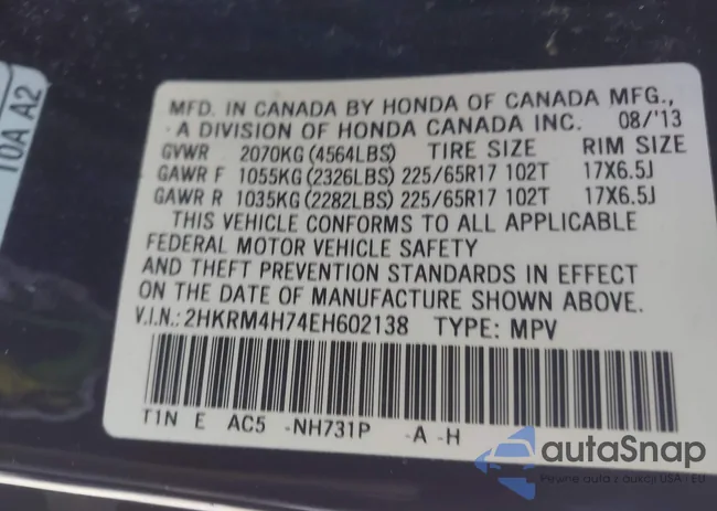 2HKRM4H74EH602138: 43980028