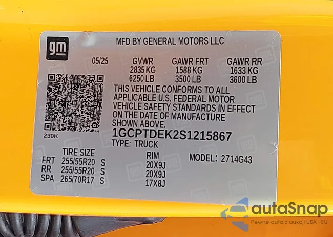 1GCPTDEK2S1215867: 43980083