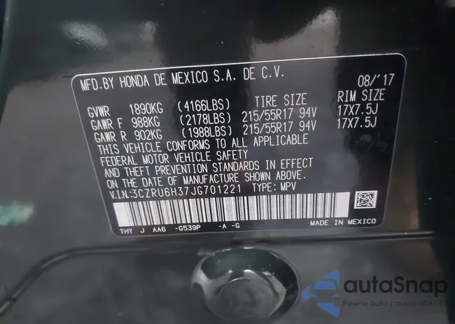 3CZRU6H37JG701221: 43980164