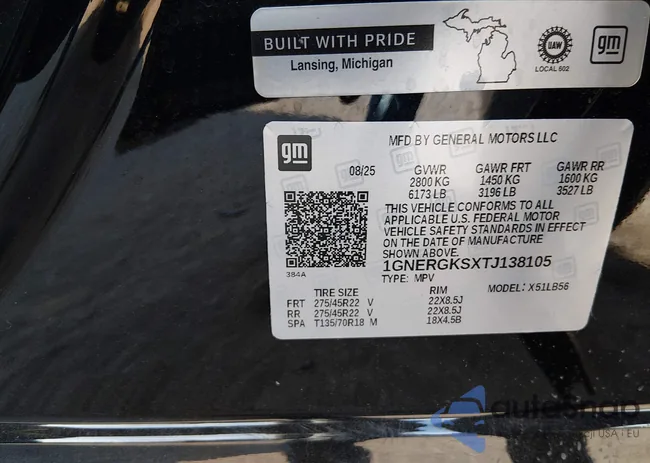 1GNERGKSXTJ138105: 43979351