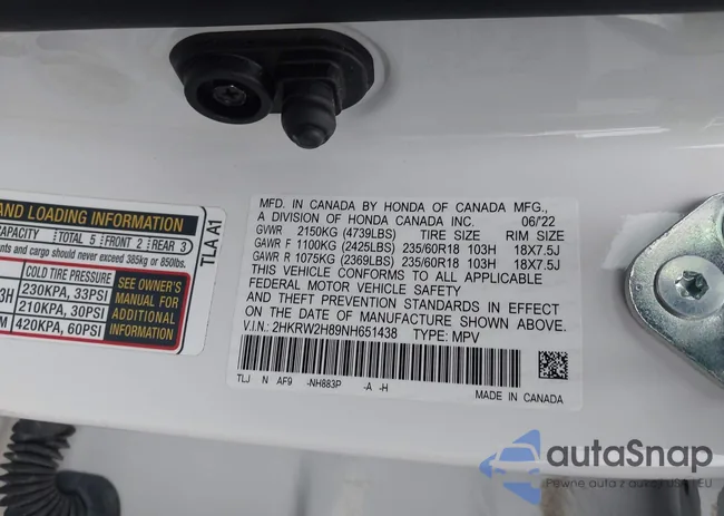 2HKRW2H89NH651438: 43979365