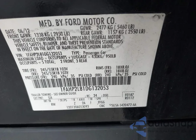 1FAHP2L81DG132053: 43979438