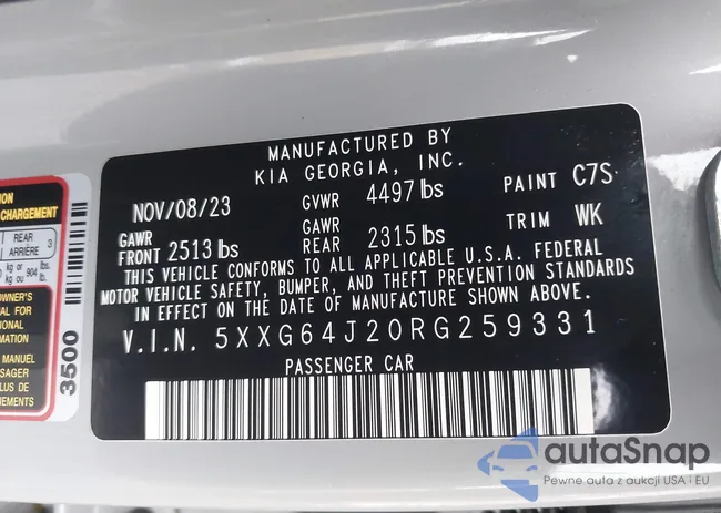 5XXG64J20RG259331: 43979469