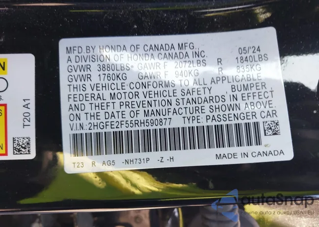 2HGFE2F55RH590877: 43979486