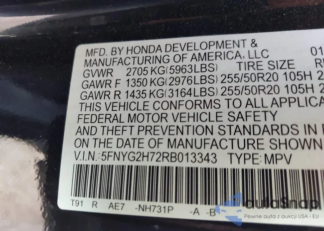 5FNYG2H72RB013343: 43980813