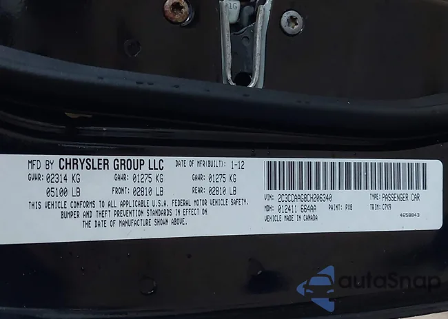 2C3CCAAG8CH206340: 43980930