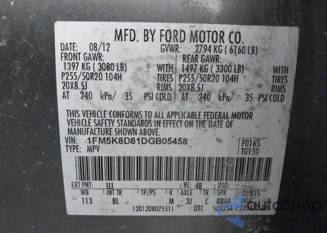 1FM5K8D81DGB05458: 43980955