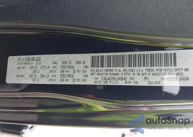 1C4BJWEG9HL505642: 43981235