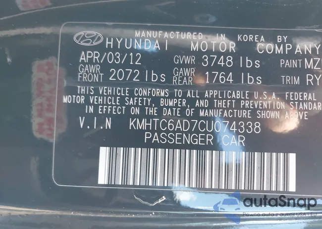 KMHTC6AD7CU074338: 43981253