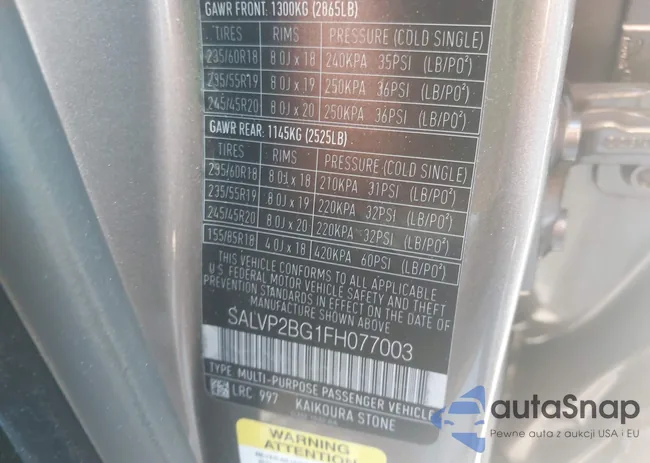 SALVP2BG1FH077003: 43981274