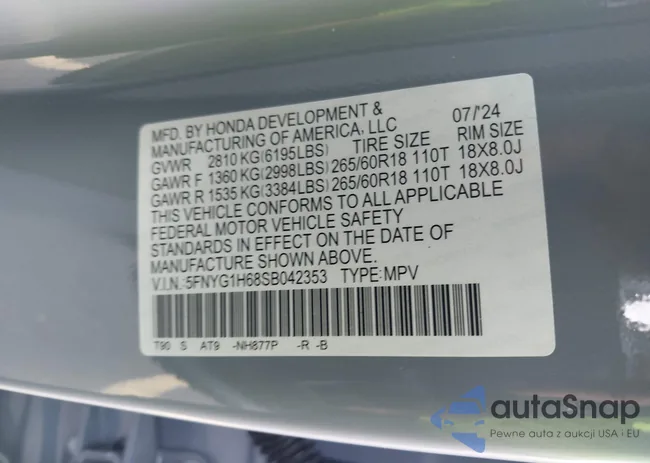 5FNYG1H68SB042353: 43980313