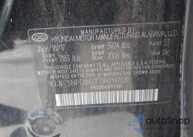 5NPD84LF1JH219703: 43980323