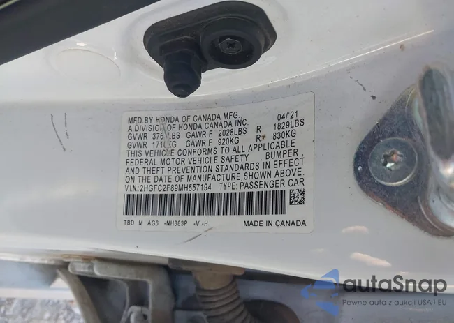 2HGFC2F89MH557194: 43980407