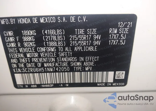 3CZRU6H51NM742050: 43980505