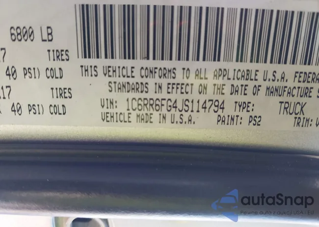 1C6RR6FG4JS114794: 43981721