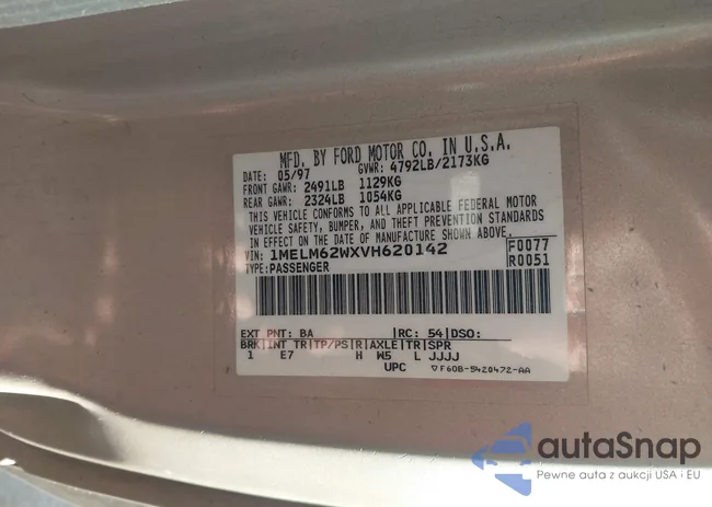 1MELM62WXVH620142: 43981751