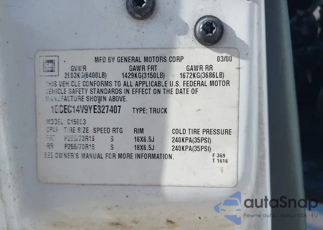 1GCEC14V9YE327407: 43981769