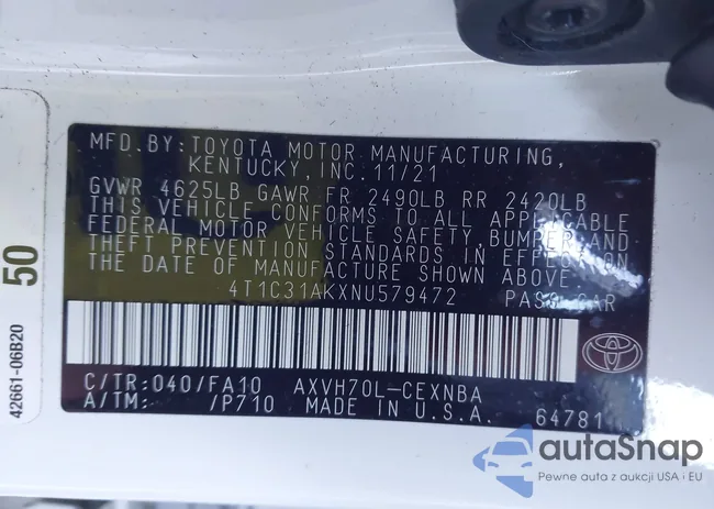 4T1C31AKXNU579472: 43981923