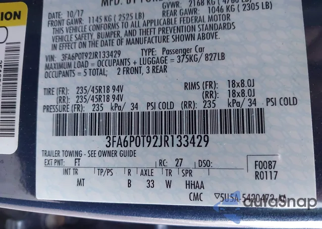 3FA6P0T92JR133429: 43981933