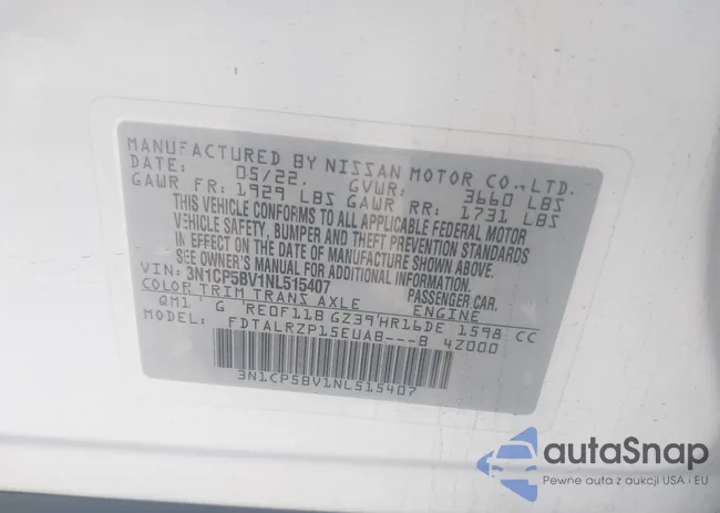 3N1CP5BV1NL515407: 43981937