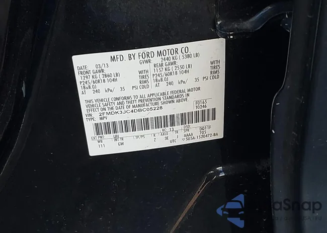 2FMDK3JC4DBC05228: 43982049