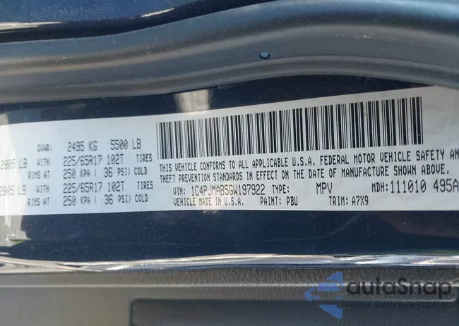 1C4PJMAB5GW197922: 43982099