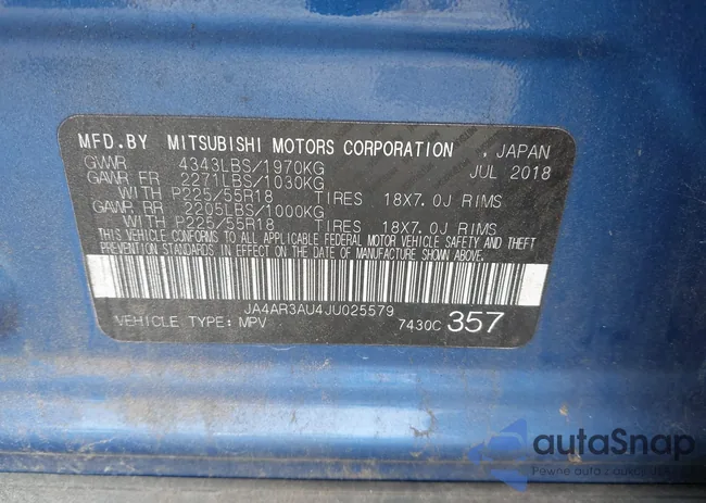 JA4AR3AU4JU025579: 43982250