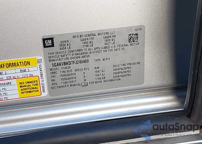 5GAKVBKD7FJ249468: 43982260