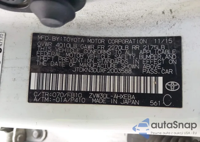 JTDKN3DUXF2003588: 43981563