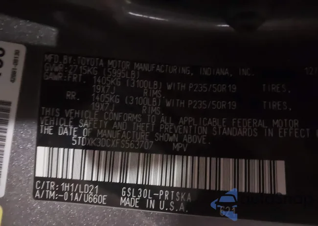 5TDXK3DCXFS563707: 43981630