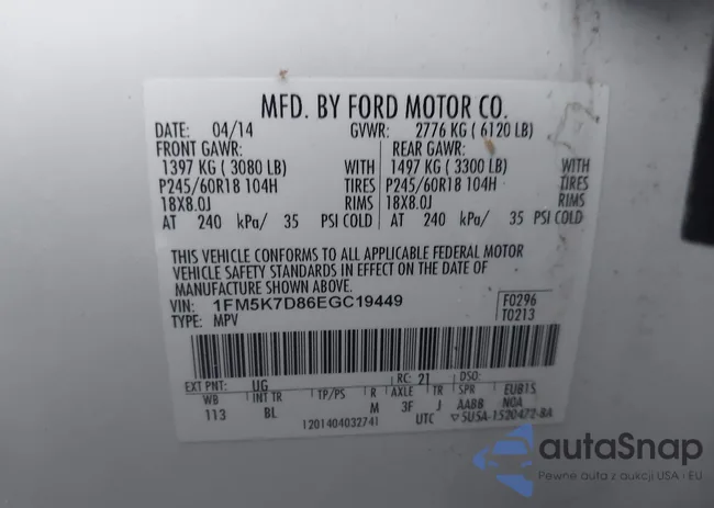 1FM5K7D86EGC19449: 43981633