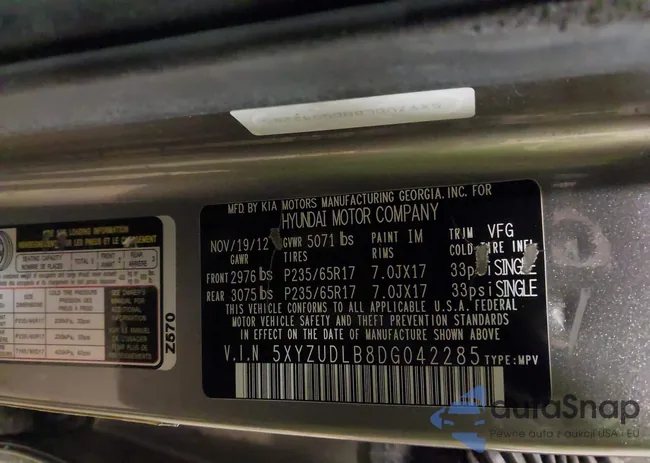 5XYZUDLB8DG042285: 43981663