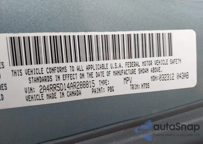 2A4RR5D14AR288815: 43982744