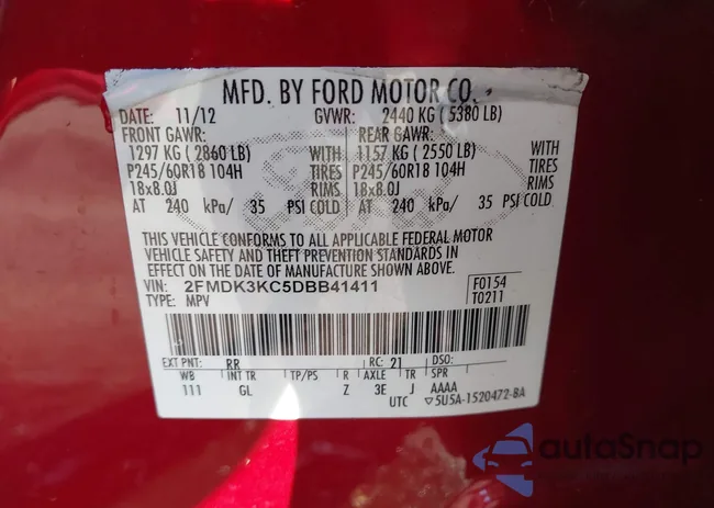 2FMDK3KC5DBB41411: 43982754