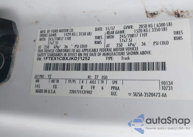 1FTEX1CBXJKD11252: 43982819