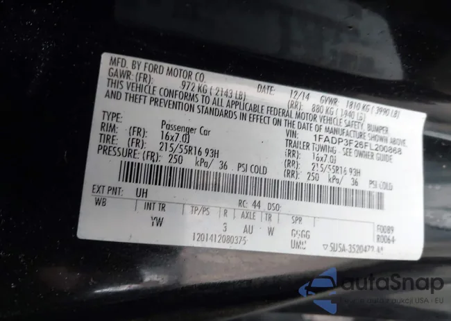 1FADP3F26FL200868: 43982943