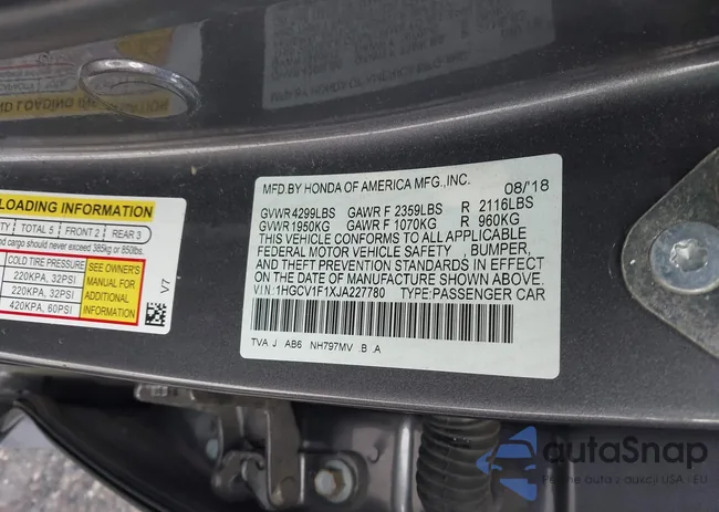 1HGCV1F1XJA227780: 43983063