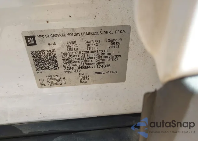 3GNCJNSB4KL174835: 43983065