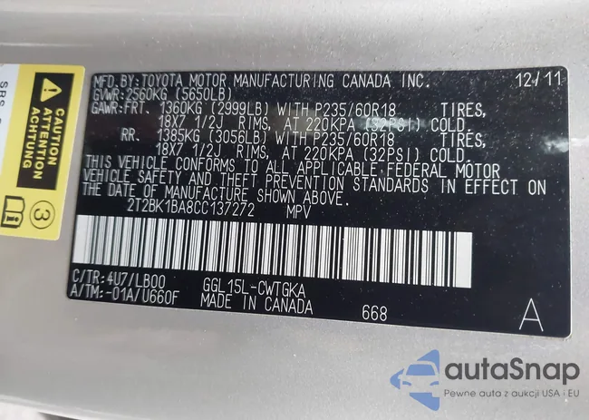 2T2BK1BA8CC137272: 43983072