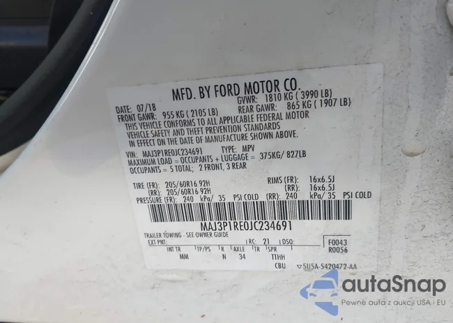 MAJ3P1RE0JC234691: 43983084