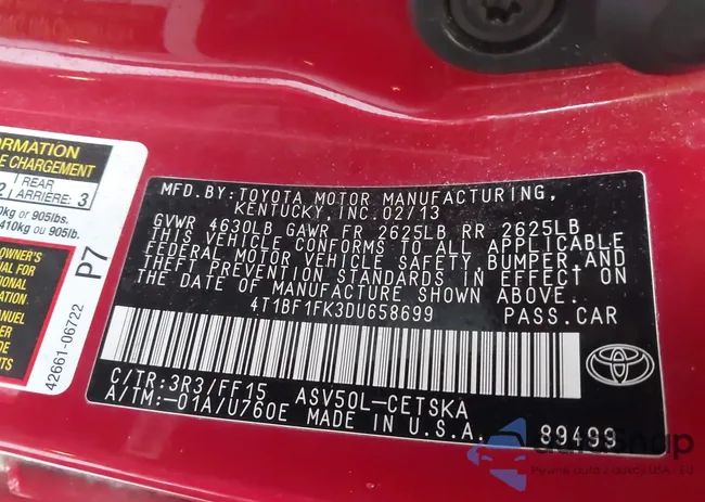 4T1BF1FK3DU658699: 43983114