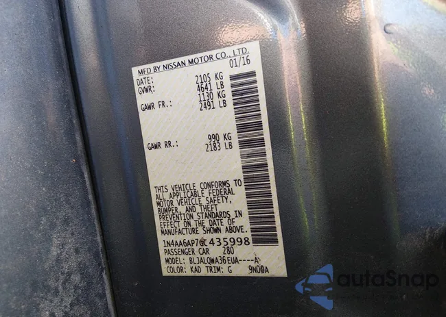 1N4AA6AP7GC435998: 43983194