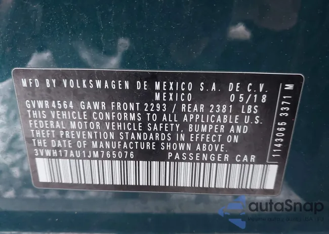 3VWH17AU1JM765076: 43983218